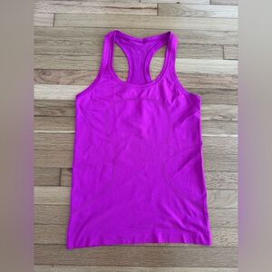 Lululemon Swiftly Tech Racerback Purple Highlight Athletic Tank Top Hip Length